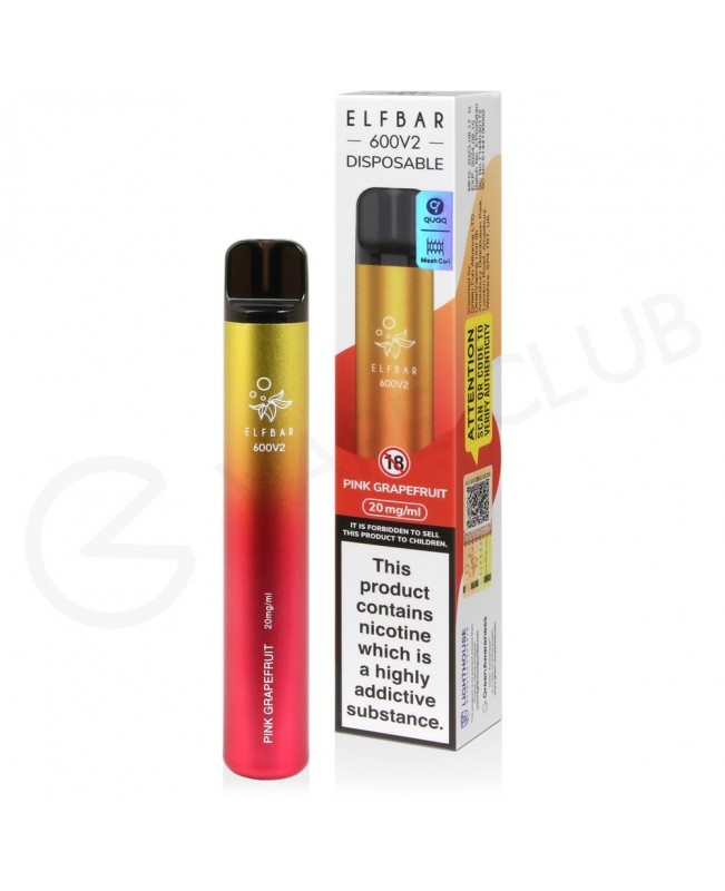 Pink Grapefruit Elf Bar 600 V2 Disposable Vape