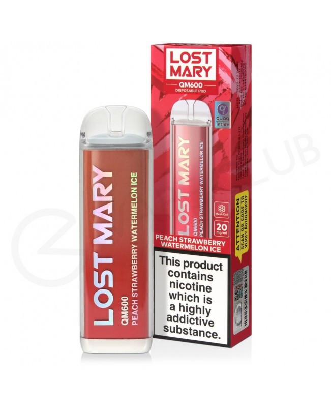 Peach Strawberry Watermelon Ice Lost Mary QM600 Disposable Vape