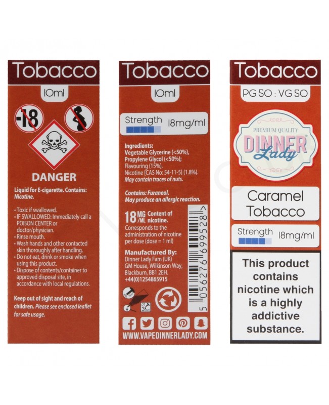 Caramel Tobacco E-Liquid by Dinner Lady 50/50