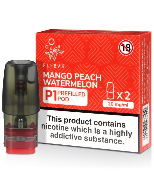 Mango Peach Watermelon Elf Bar Mate P1 Prefilled P...