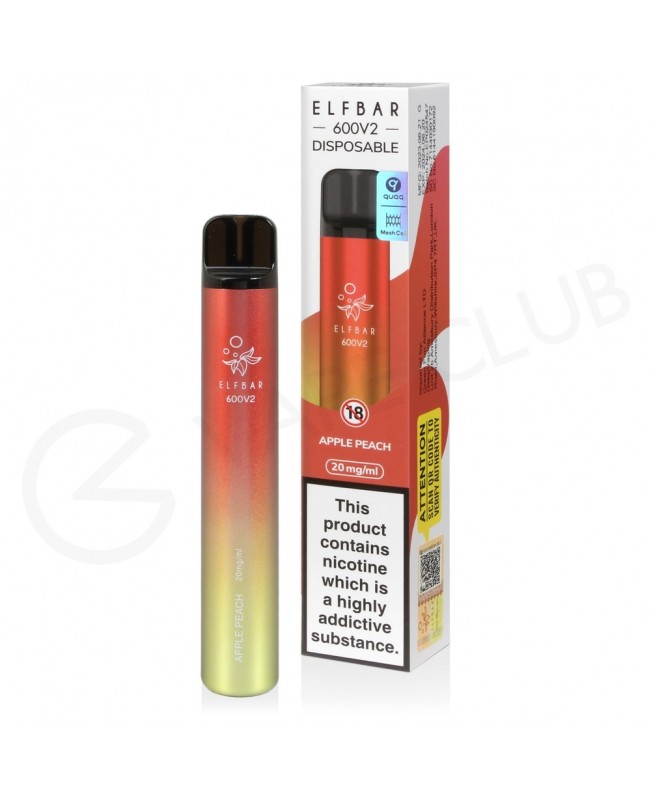 Apple Peach Elf Bar 600 V2 Disposable Vape