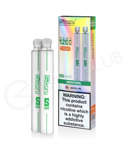 Menthol Sikary S600 Disposable Vape Twin Pack