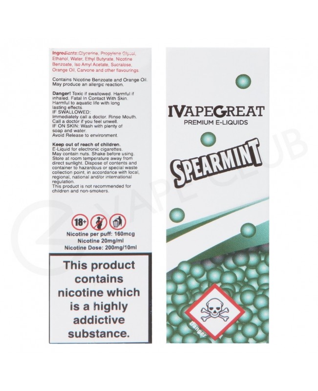 Spearmint Nic Salt eLiquid by IVG