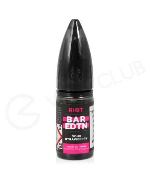 Sour Strawberry Nic Salt E-Liquid by Riot Bar Edit...