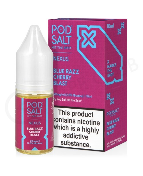 Blue Razz Cherry Blast Nic Salt E-Liquid by Pod Sa...