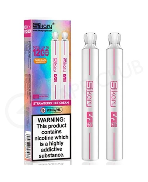 Strawberry Ice Cream Sikary S600 Disposable Vape T...