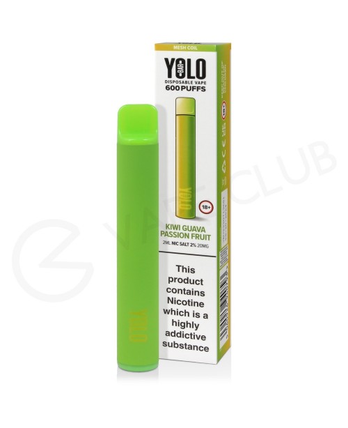 Kiwi Guava Passionfruit Yolo Bar M600 Disposable V...