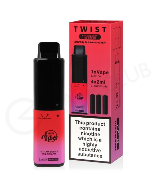 Strawberry Ice Cream Happy Vibes Twist 2400 Dispos...