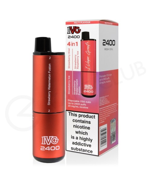 Strawberry Edition IVG 2400 Disposable Vape