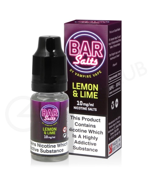 Lemon & Lime Nic Salt E-Liquid by Bar Salts