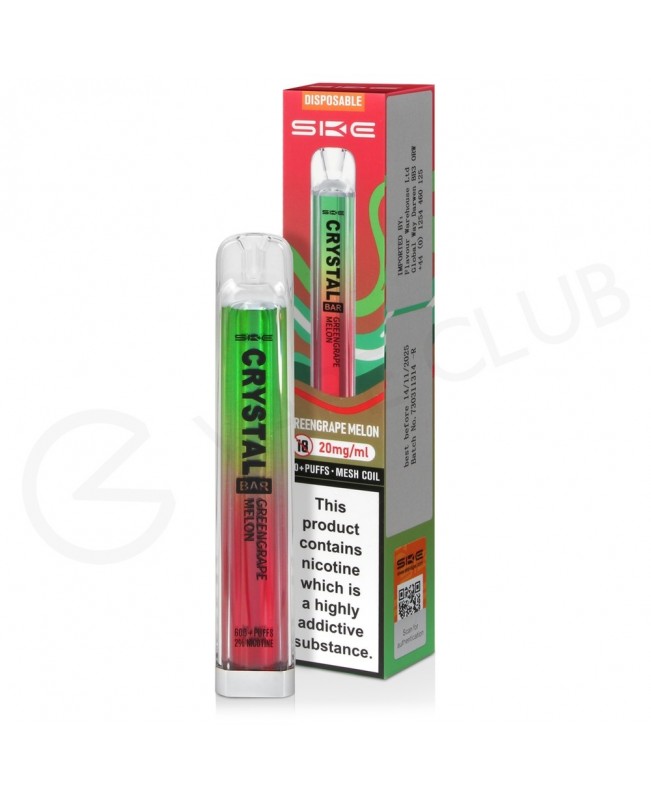 Green Grape Melon Crystal Bar Disposable Vape