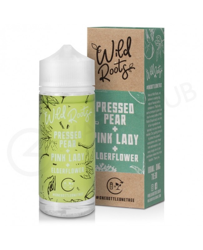 Pressed Pear, Pink Lady & Elderflower Shortfill E-Liquid by Wild Roots 100ml