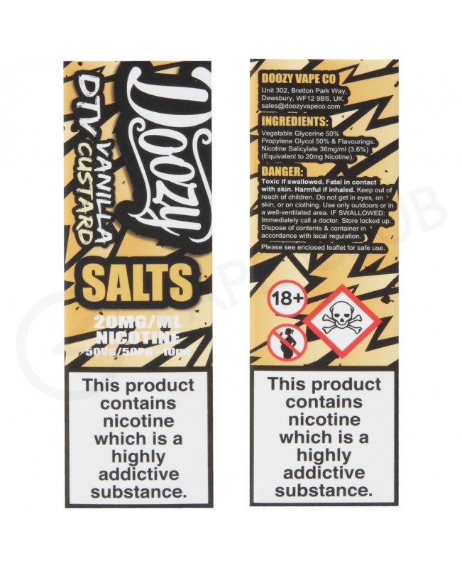 Vanilla Custard Nic Salt E-liquid by Doozy Salts