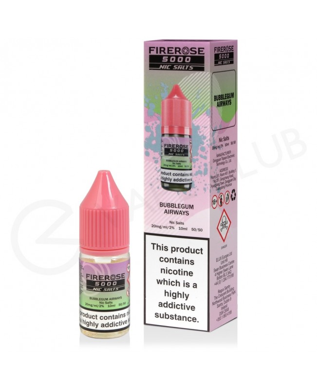 Bubblegum Airways Nic Salt E-Liquid by Elux Firerose