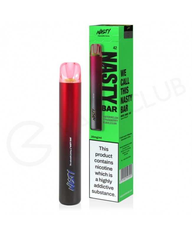 Watermelon Strawberry Bubblegum Nasty Bar DX2 Disposable Vape