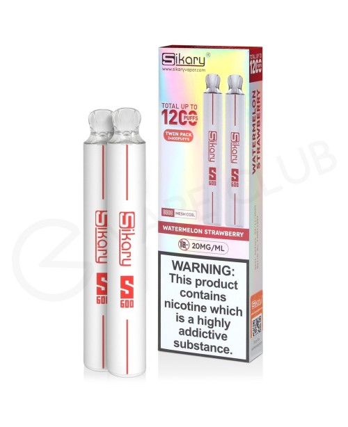 Watermelon Strawberry Sikary S600 Disposable Vape ...