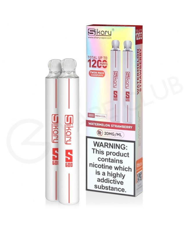 Watermelon Strawberry Sikary S600 Disposable Vape Twin Pack