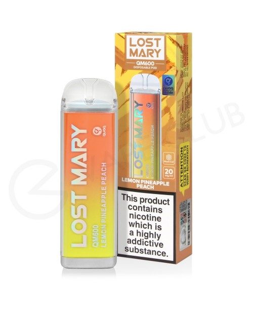 Lemon Pineapple Peach Lost Mary QM600 Disposable V...