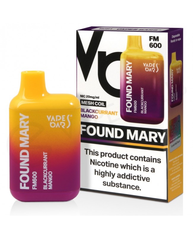 Blackcurrant Mango Vapes Bars Found Mary Disposable Vape