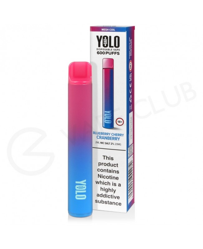 Blueberry Cherry Cranberry Yolo Bar M600 Disposable Vape