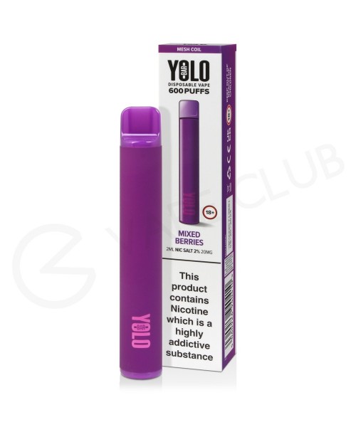 Mixed Berries Yolo Bar M600 Disposable Vape