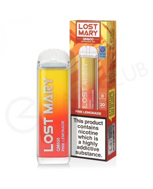 Pink Lemonade Lost Mary QM600 Disposable Vape