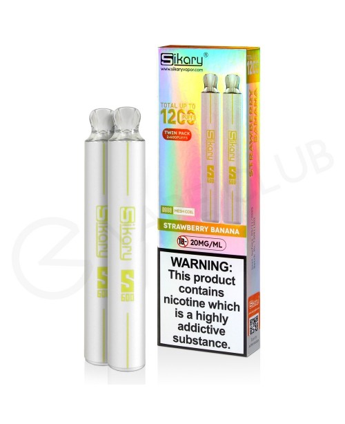 Strawberry Banana Sikary S600 Disposable Vape Twin...