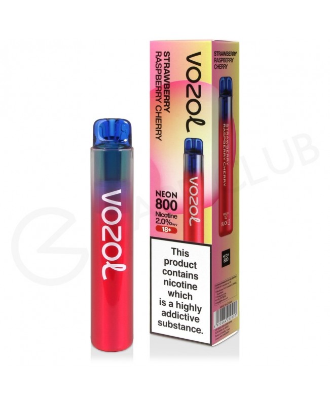 Strawberry Raspberry Cherry Vozol Bar Neon 800 Disposable Vape