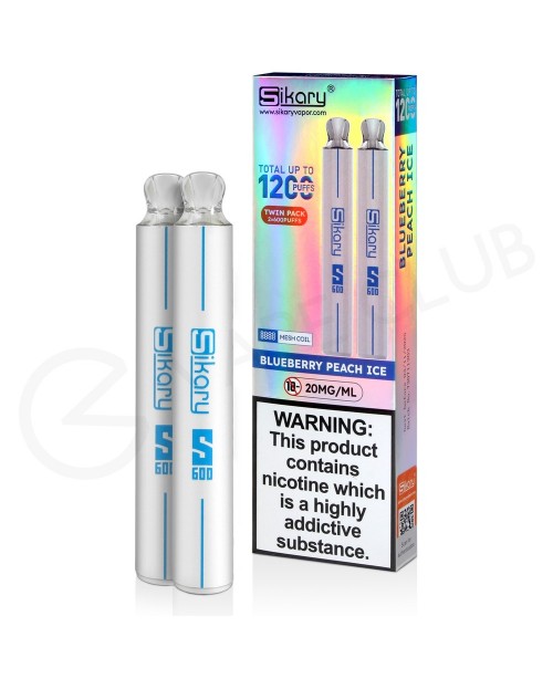 Blueberry Peach Ice Sikary S600 Disposable Vape Tw...