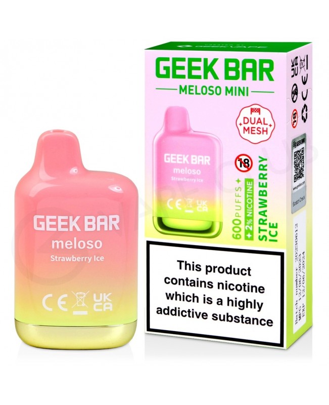 Strawberry Ice Geek Bar Meloso Mini Disposable Vape