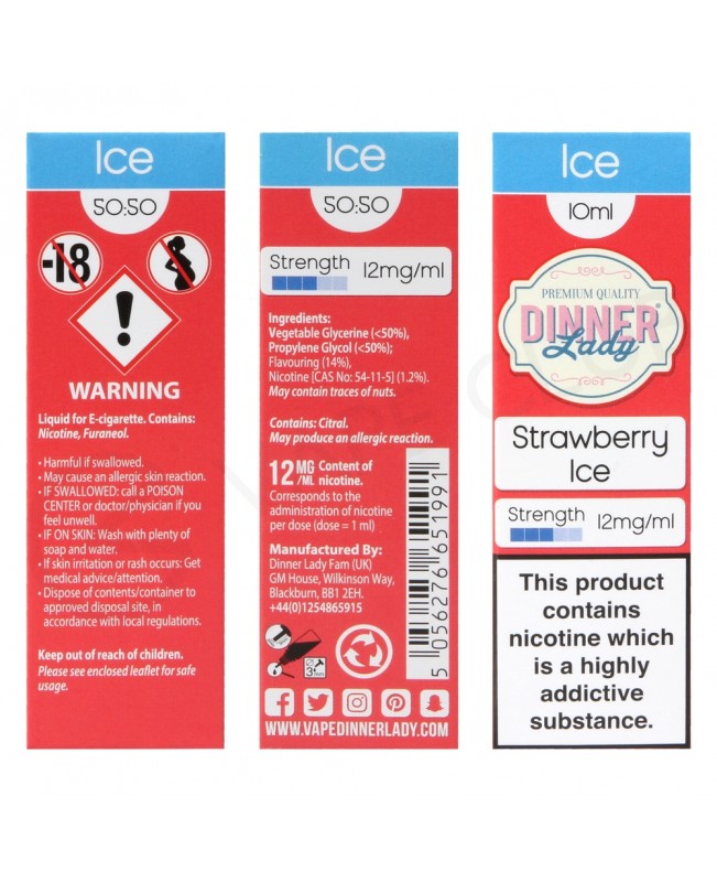 Strawberry Ice E-Liquid by Dinner Lady Ice