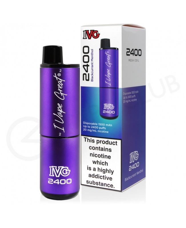 Blackcurrant Menthol IVG 2400 Disposable Vape