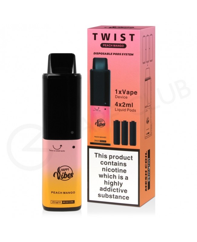 Peach Mango Happy Vibes Twist 2400 Disposable Vape