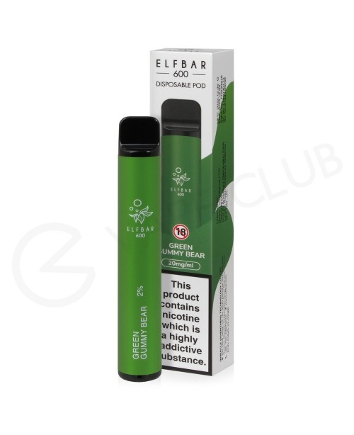 Green Gummy Bear Elf Bar Disposable Vape