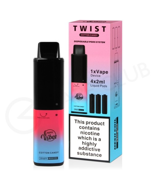 Cotton Candy Happy Vibes Twist 2400 Disposable Vap...