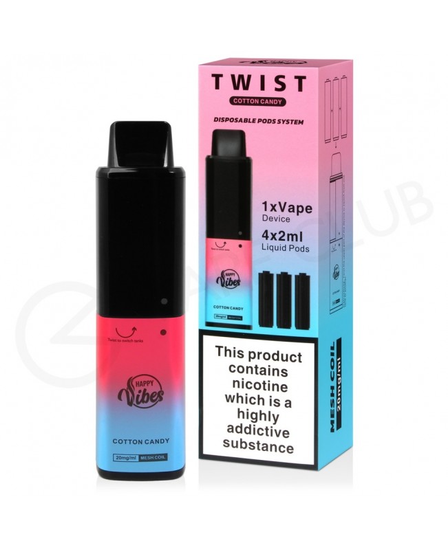 Cotton Candy Happy Vibes Twist 2400 Disposable Vape