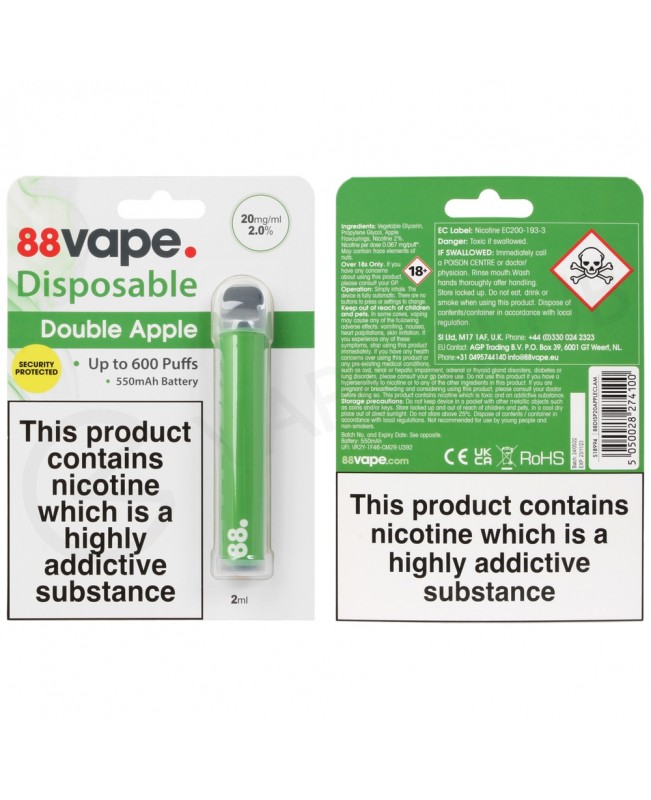 Double Apple 88Vape Disposable Device