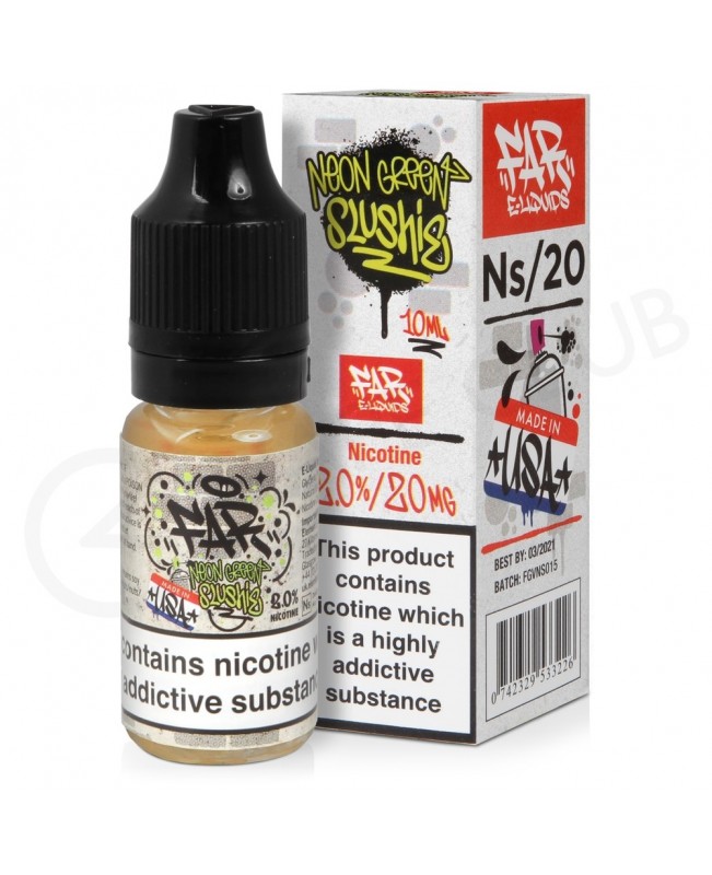 NS20, NS10, NS5 Neon Green Slushie Nic Salt E-Liquid By FAR