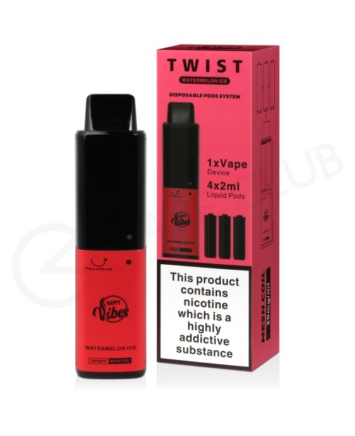 Watermelon Ice Happy Vibes Twist 2400 Disposable V...