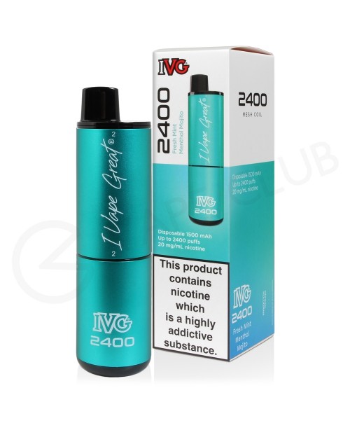 Fresh Mint Menthol Mojito IVG 2400 Disposable Vape