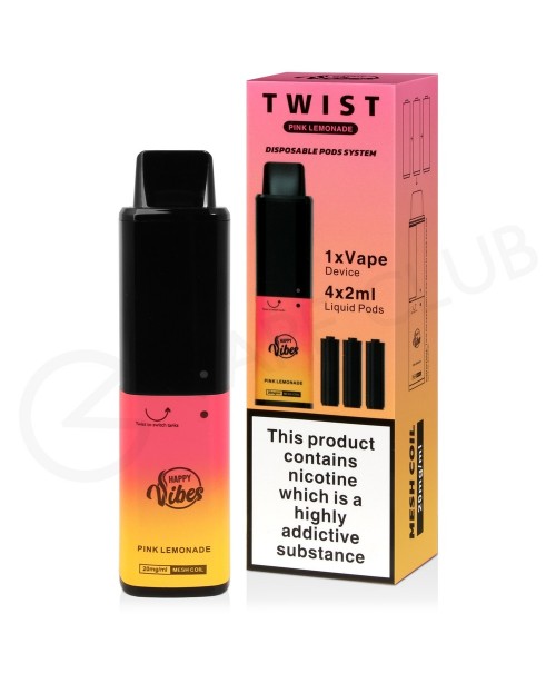 Pink Lemonade Happy Vibes Twist 2400 Disposable Va...