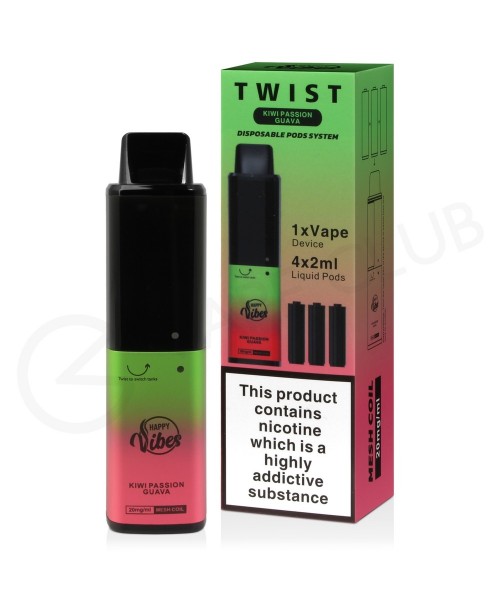 Kiwi Passion Guava Happy Vibes Twist 2400 Disposab...