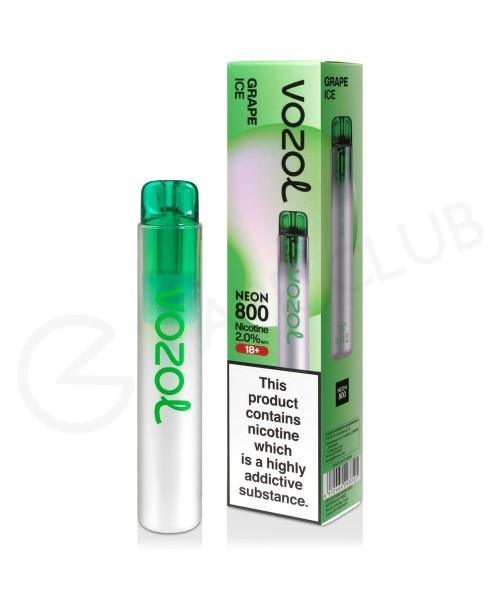 Grape Ice Vozol Bar Neon 800 Disposable Vape