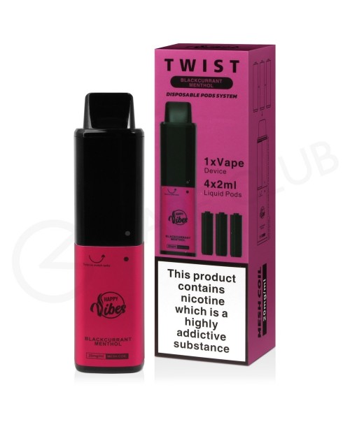 Blackcurrant Menthol Happy Vibes Twist 2400 Dispos...