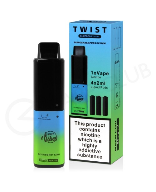 Blueberry Kiwi Happy Vibes Twist 2400 Disposable V...