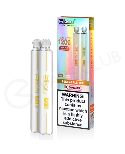 Pineapple Ice Sikary S600 Disposable Vape Twin Pac...