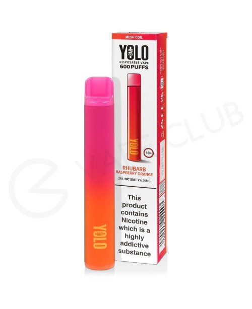 Rhubarb Raspberry Orange Yolo Bar M600 Disposable ...