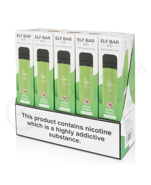 Elf Bar Apple Peach 10 x Disposable Vape Multi Pac...