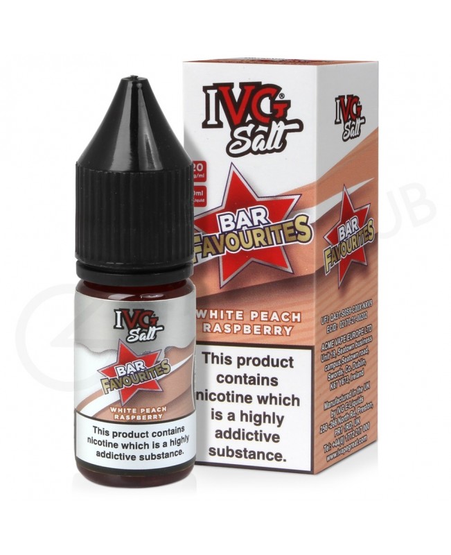 White Peach Raspberry Nic Salt E-Liquid by IVG Bar Salt Favourites