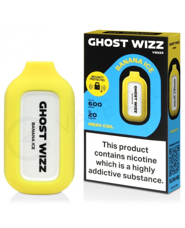 Banana Ice Vapes Bars Ghost Wizz Disposable Vape